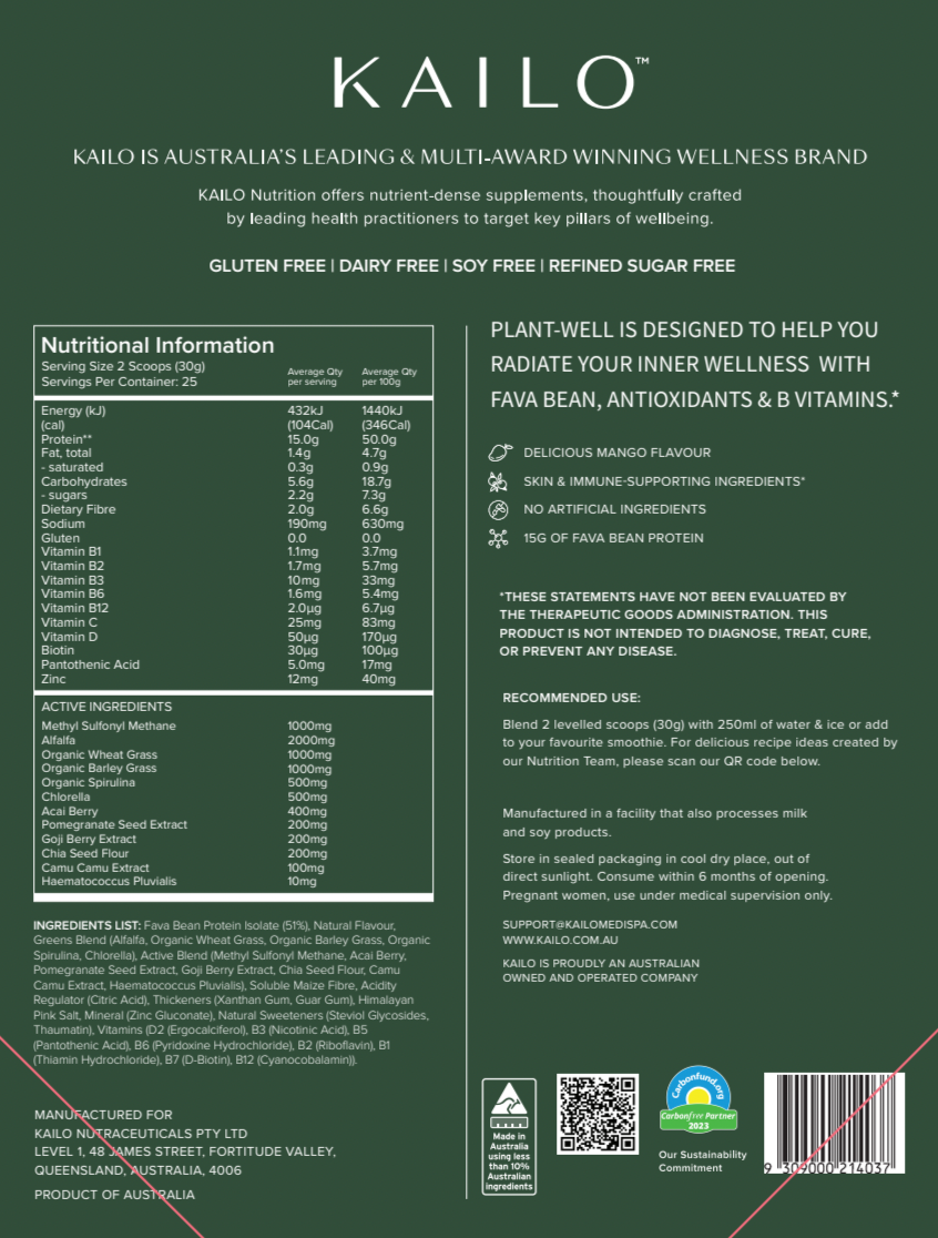 Plant Well | Mango Plant-Based Protein &amp; Super Greens Blend